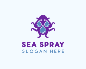 Sea Monster Droplet  logo design