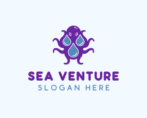 Sea Monster Droplet  logo design