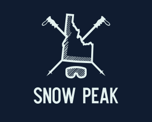 Skiing - Idaho Ski Map logo design