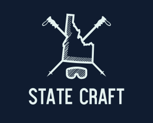State - Idaho Ski Map logo design