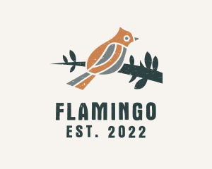 Bird Watching - Waxwing Bird Branch logo design