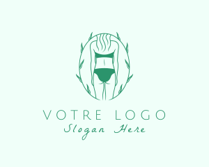 Vlogger - Sexy Woman Swimsuit logo design