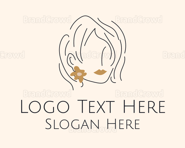Flower Earring Woman Logo
