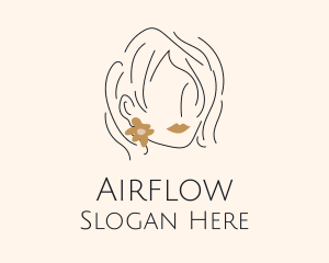 Flower Earring Woman logo design