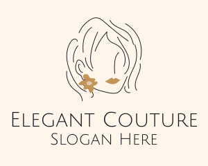 Couture - Flower Earring Woman logo design