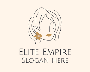 Flower Earring Woman logo design