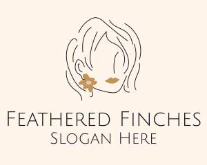 Flower Earring Woman logo design