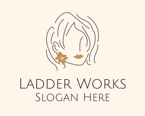 Flower Earring Woman logo design