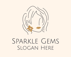 Earrings - Flower Earring Woman logo design