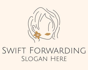 Flower Earring Woman logo design