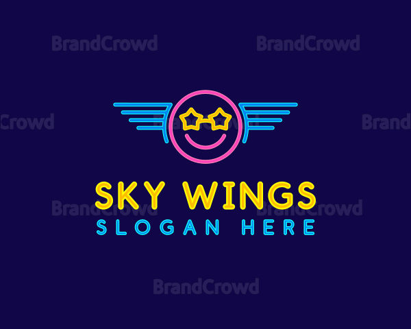 Neon Smile Wings Logo
