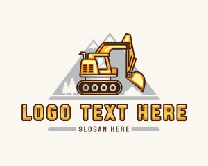 Industrial - Excavator Mountain Quarry logo design