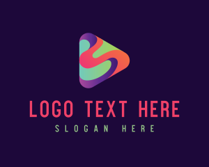 Youtube - Colorful Video Audio Player logo design