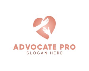 Advocate - Care Heart hands logo design