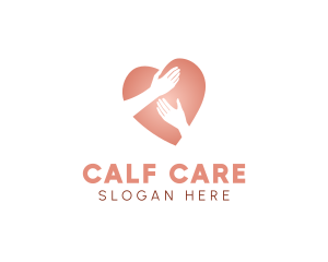 Care Heart hands logo design