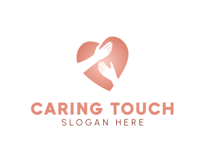 Care Heart hands logo design