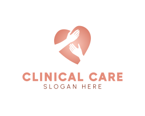 Care Heart hands logo design