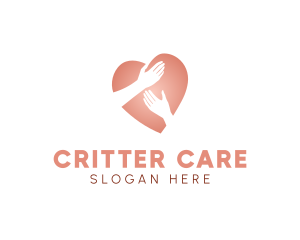 Care Heart hands logo design