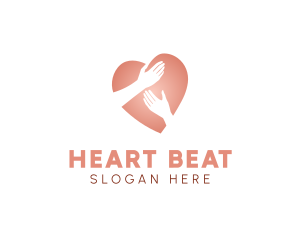 Care Heart hands logo design