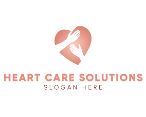 Care Heart hands logo design