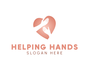 Hands - Care Heart hands logo design