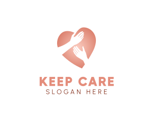 Care Heart hands logo design