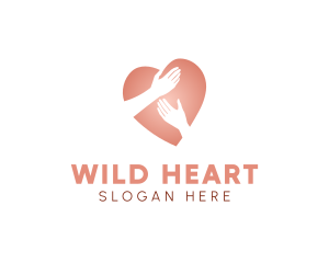 Care Heart hands logo design