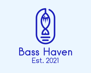 Bass - Minimalist Fish Catch logo design