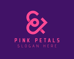 Pink Ampersand Heart logo design