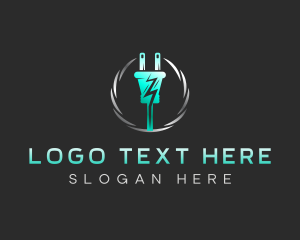 Ligtning - Electric Power Plug logo design