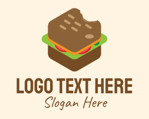 Concession Stand - Isometric Food Sandwich logo design