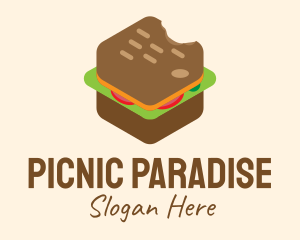 Picnic - Isometric Food Sandwich logo design