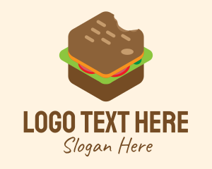 Lettuce - Isometric Food Sandwich logo design