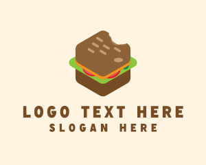 Isometric Food Sandwich  logo design