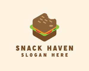 Isometric Food Sandwich  logo design