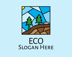 Pine Tree Forest Mosaic logo design