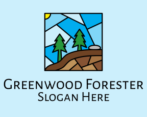 Pine Tree Forest Mosaic logo design