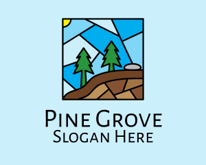 Pine Tree Forest Mosaic logo design