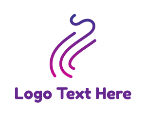 Quit Smoking - Gradient Purple Smoke Outline logo design