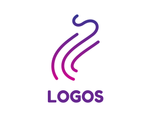 E Cigarette - Gradient Purple Smoke Outline logo design