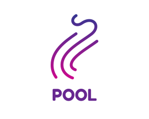 Stroke - Gradient Purple Smoke Outline logo design