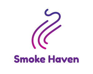 Gradient Purple Smoke Outline logo design