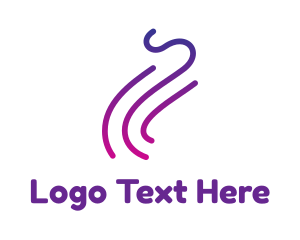 Fitness - Gradient Purple Smoke Outline logo design