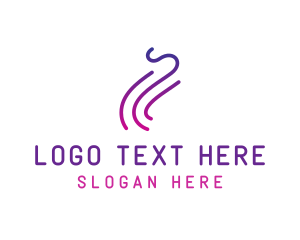 Abstract - Gradient Purple Smoke Outline logo design