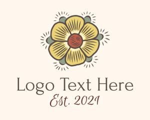 Handicraft - Daisy Flower Knitwork logo design