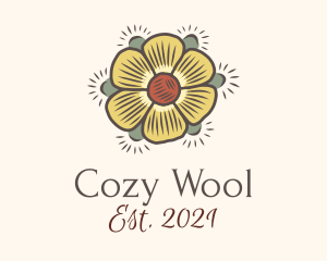 Daisy Flower Knitwork logo design