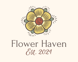 Daisy Flower Knitwork logo design