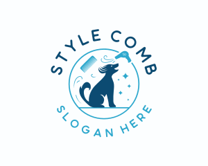 Dog Grooming Blower logo design