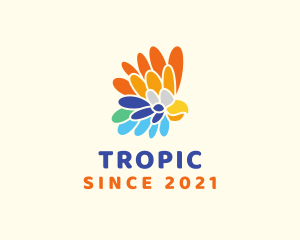 Colorful Tropical Parrot logo design