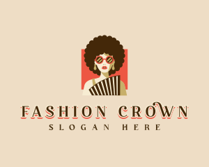 Afro Woman Fashion logo design